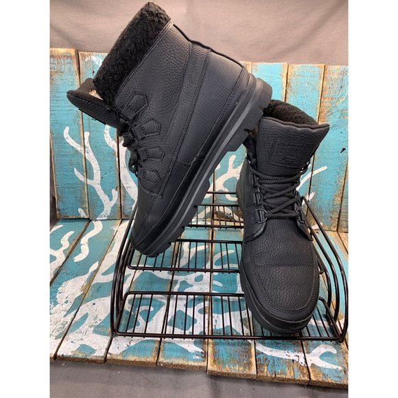 G.H. Bass Errol Oxford Black Leather Boots with Faux Fur Fall-Winter Size 9.5 main image 8